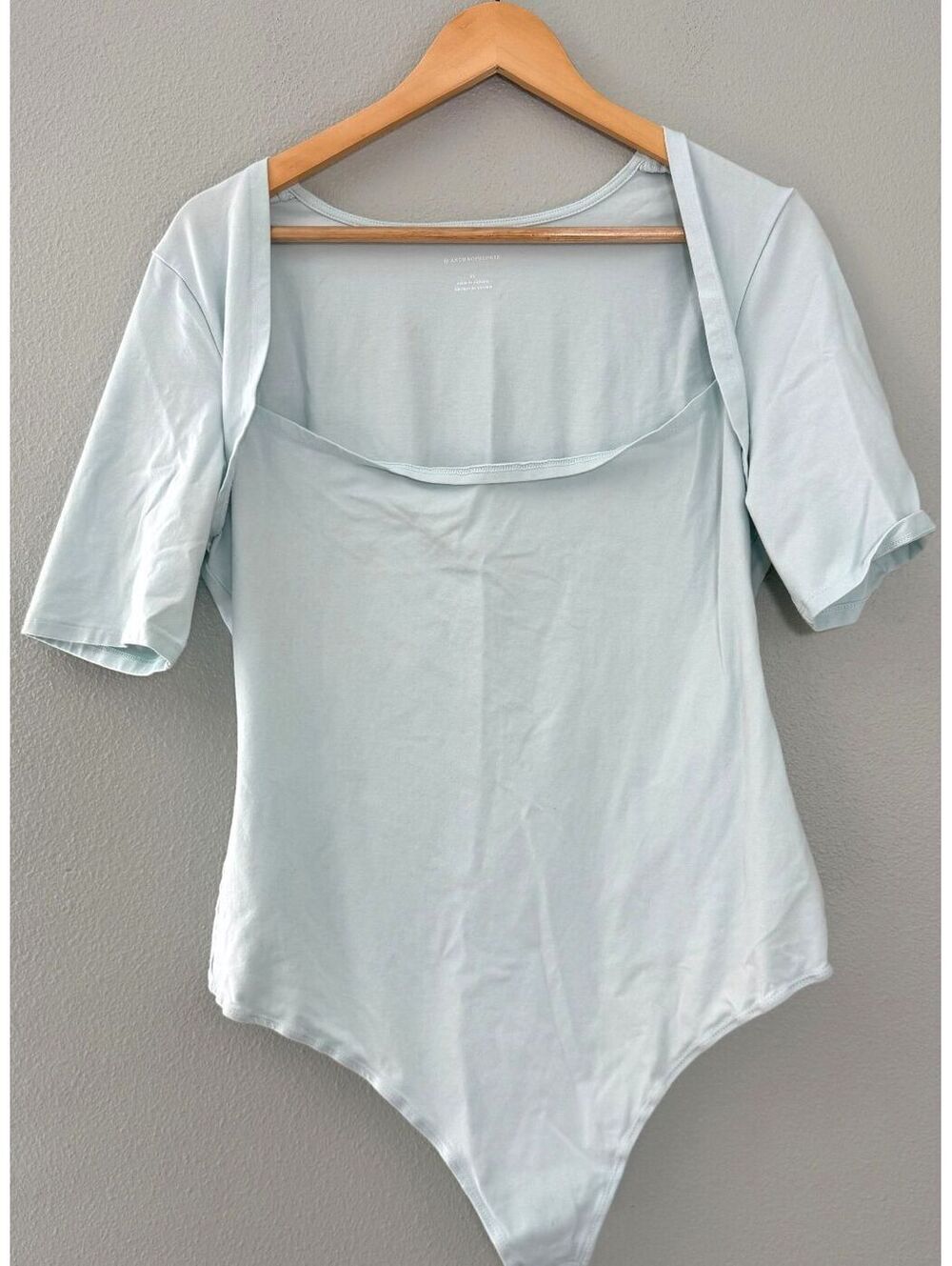 Anthropologie Light Blue Square Neck Body Suit - Women's XL